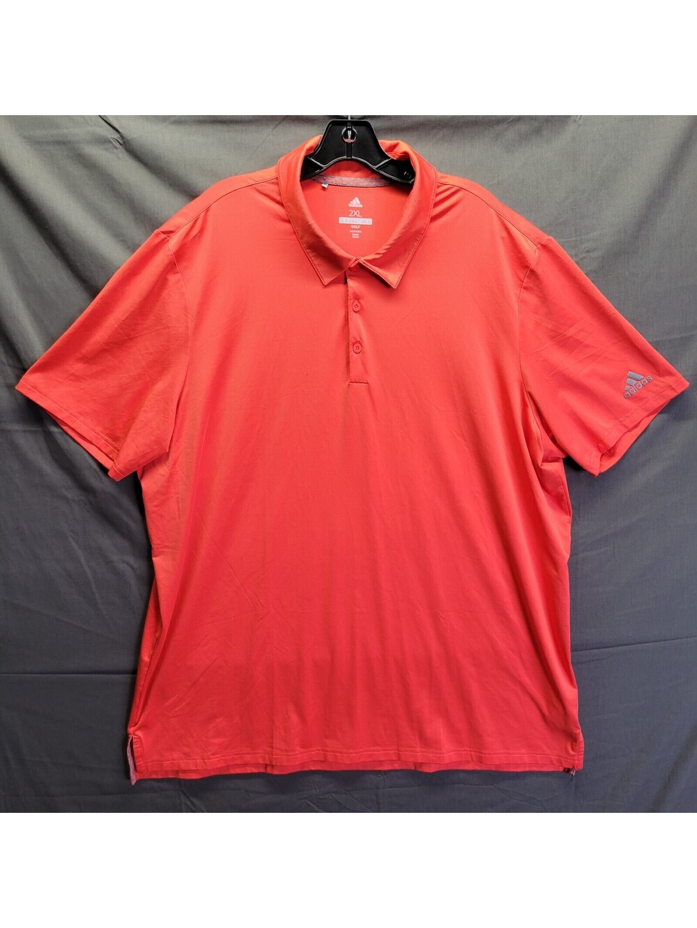 Adidas Golf Solid Red Short Sleeve Polo Shirt Blue Men's Size 2XL